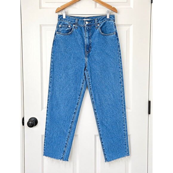 Levi's Premium Denim - Levi’s Premium High Loose Taper Jeans Women’s W28 L29 High Rise Raw Hem Blue